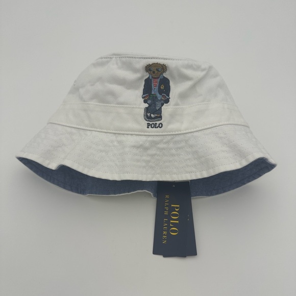 Polo Ralph Lauren Loft Embroidered Cotton-Twill Bucket Hat, S/M, White. - Picture 1 of 9